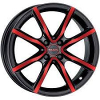 7*17 5*114,3 ET40 76 MAK Milano Черный с красной лицевой поверхностью