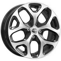 6,5*16 4*100 ET43 60,1 iFree Original Vesta Cross КС869 Черный с полированной лицевой поверхностью