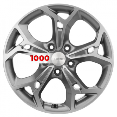 7*17 5*114,3 ET48,5 67,1 Khomen Wheels KHW1702 Gray-FP (Sportage) - 1