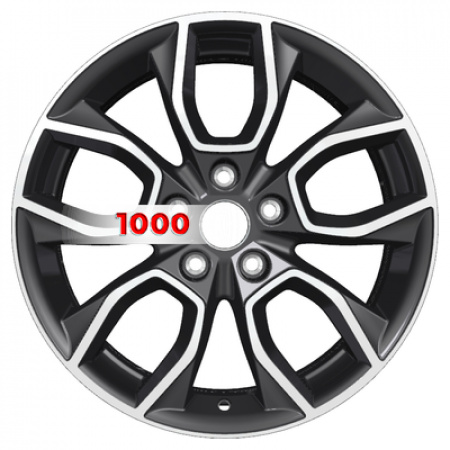 7*17 5*112 ET45 57,1 Khomen Wheels KHW1713 Black-FP (Karoq) - 1