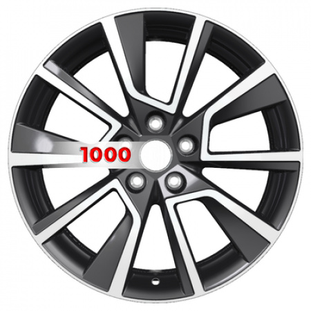 7*18 5*114,3 ET50 54,1 Khomen Wheels KHW1802 Black-FP (Coolray) - 1