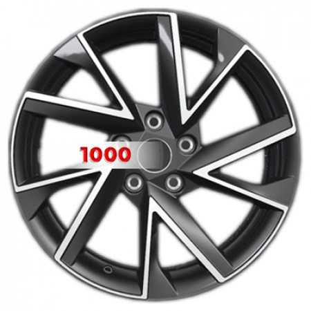 7*17 5*114,3 ET45 66,1 Khomen Wheels KHW1714 Black-FP (Teana/X-trail) - 1