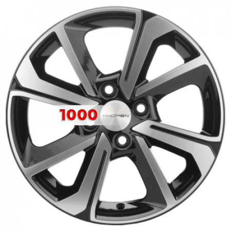 6*15 4*100 ET50 60,1 Khomen Wheels KHW1501 Black-FP (Vesta) - 1