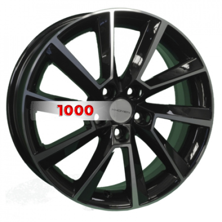 6*16 5*105 ET39 56,6 Khomen Wheels KHW1604 Black-FP (Aveo) - 1