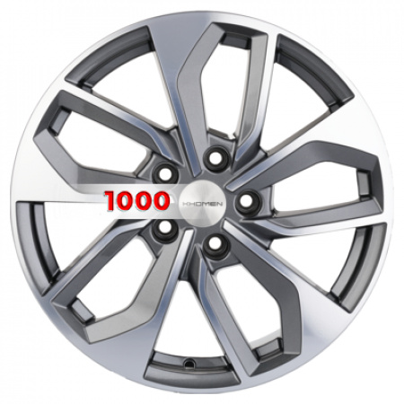 7*17 5*114,3 ET45 60,1 Khomen Wheels KHW1703 Gray-FP (Changan/Geely/Lexus/Toyota) - 1