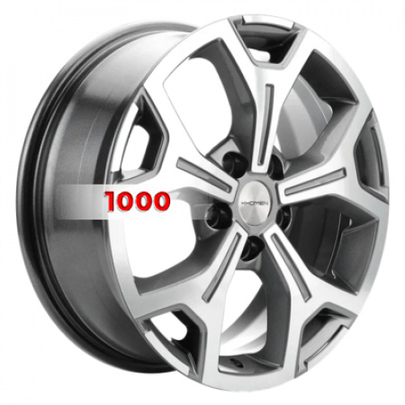 6,5*17 5*120 ET55 65,1 Khomen Wheels KHW1710(2) Gray-FP (VW Transporter) - 1