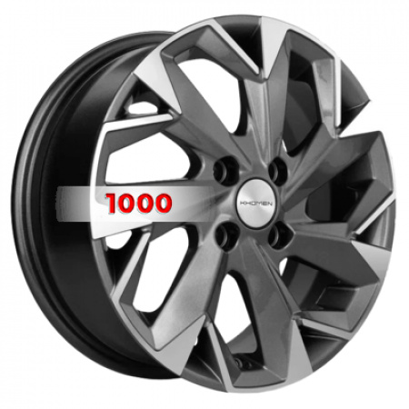 5,5*14 4*98 ET35 58,5 Khomen Wheels KHW1402 Gray-FP (Vaz/Datsun) - 1