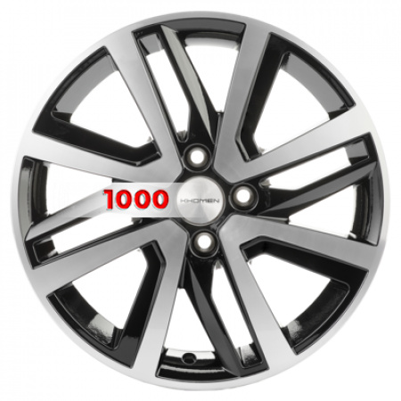 6*16 4*100 ET47 56,6 Khomen Wheels KHW1609 Black-FP (Nexia) - 1