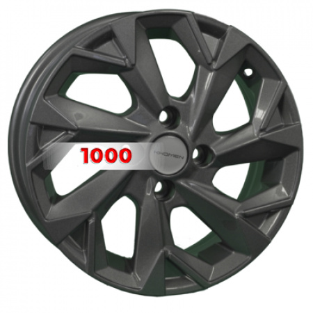 5,5*14 4*100 ET43 67,1 Khomen Wheels KHW1402 Gray (Solaris/Logan/Rio) - 1