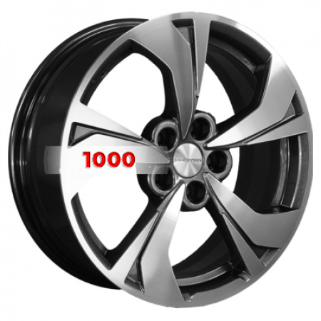 7*17 5*114,3 ET37 66,5 Khomen Wheels KHW1724 Gray-FP (Jolion) - 1