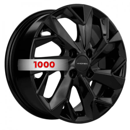 6*15 4*100 ET40 60,1 Khomen Wheels KHW1508 Black (Logan/Sandero) - 1